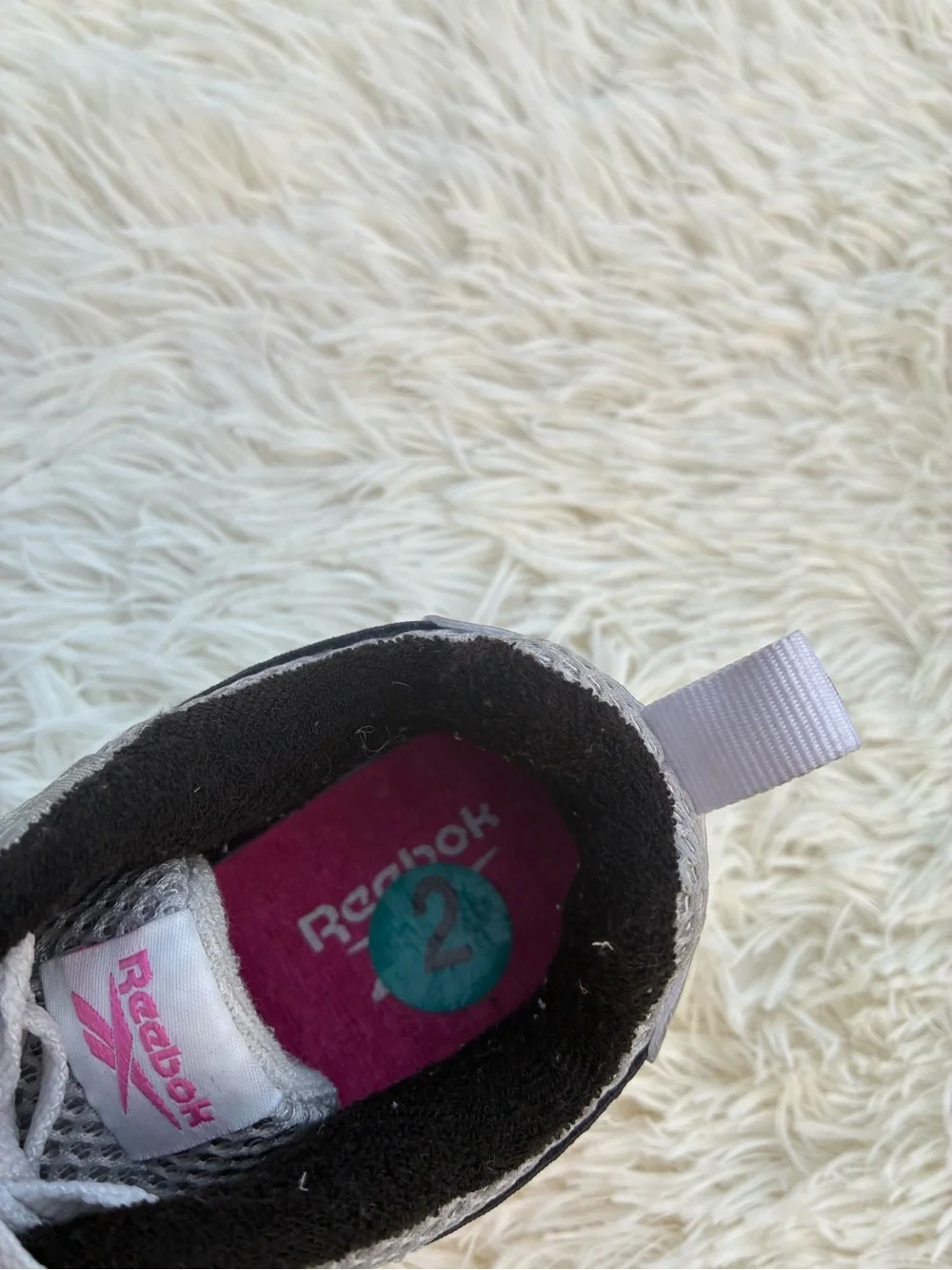 Reebok Silver, Black and Pink kids platforms Sneakers size 2